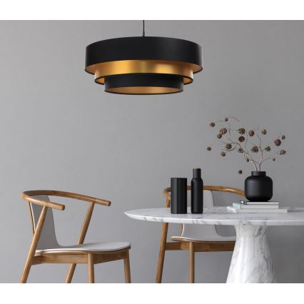 Chandelier on a string TRINITI 1xE27/60W/230V black/gold