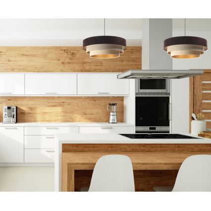 Chandelier on a string TRINITI 1xE27/60W/230V brown/beige/gold