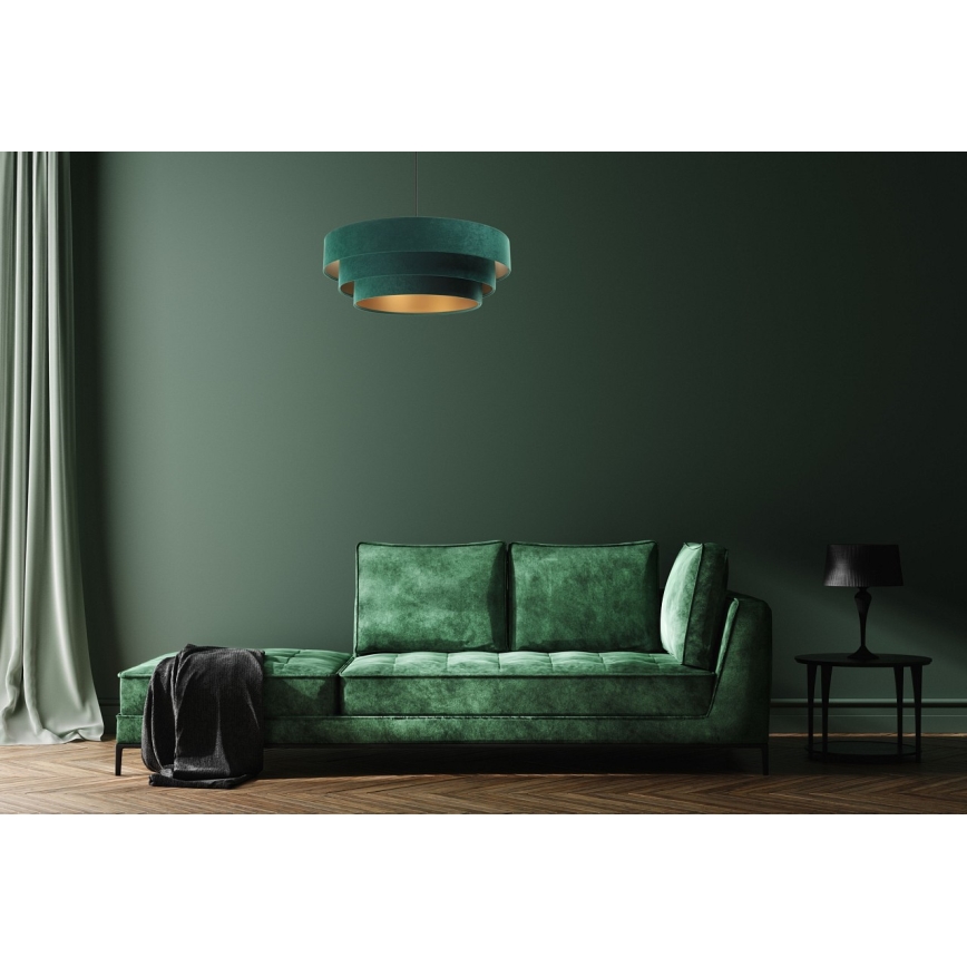 Chandelier on a string TRINITI 1xE27/60W/230V green/gold