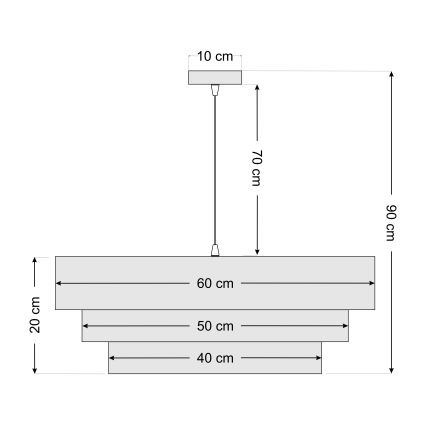 Chandelier on a string TRINITI 1xE27/60W/230V white/gold