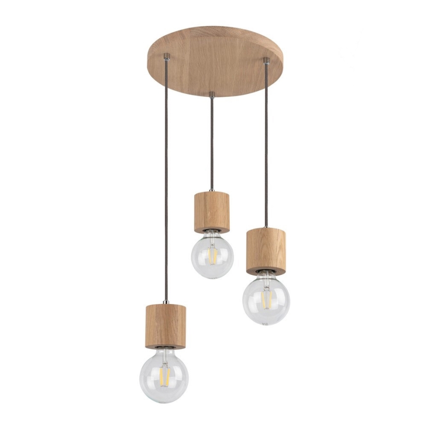 Chandelier on a string TRONGO 3xE27/60W/230V oak