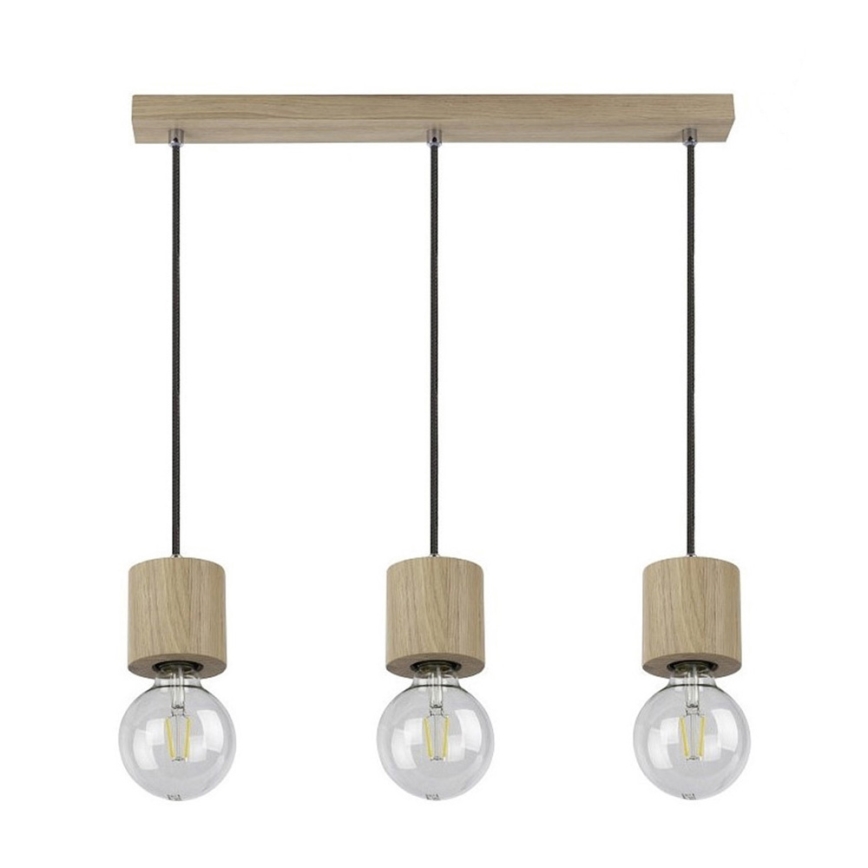 Chandelier on a string TRONGO ROUND 3xE27/60W/230V oak
