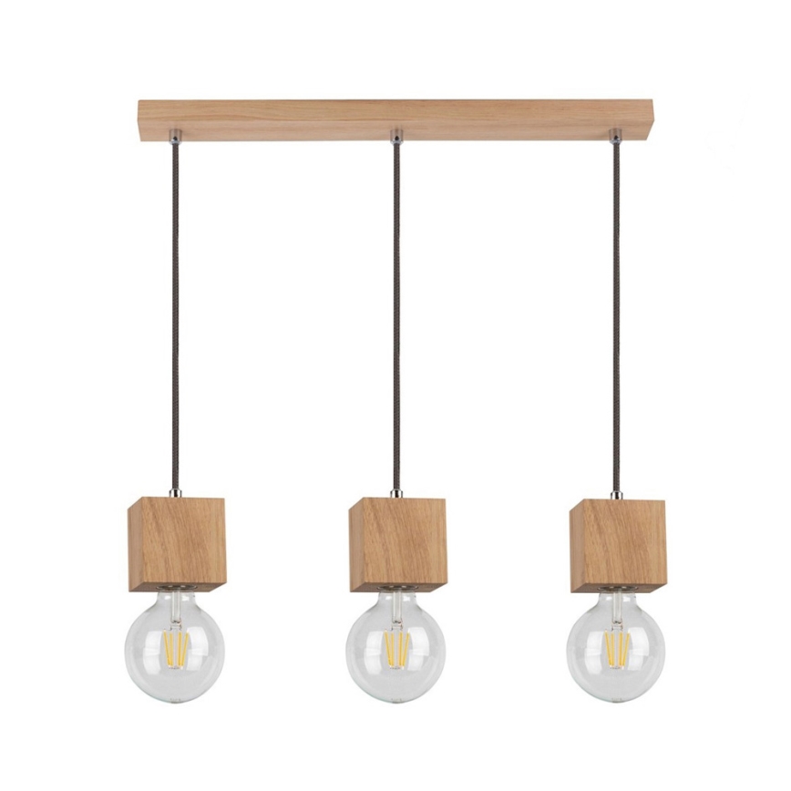 Chandelier on a string TRONGO ROUND 3xE27/60W/230V oak