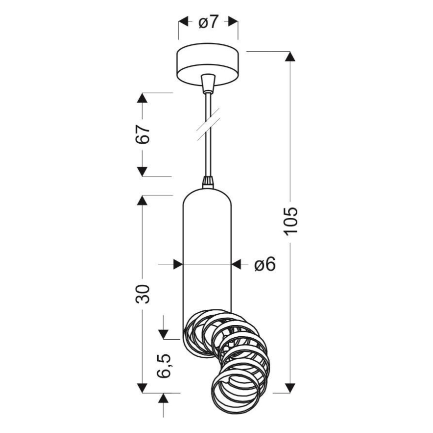Chandelier on a string TUBA 1xGU10/50W/230V black