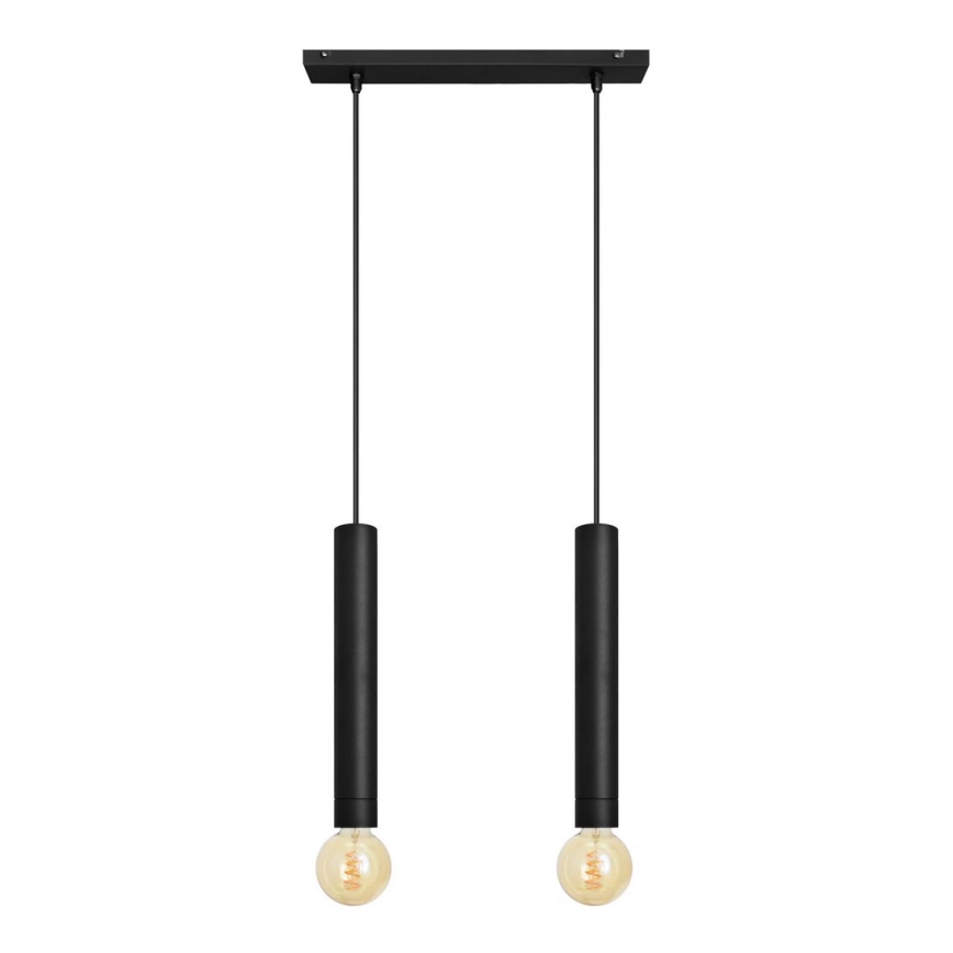 Chandelier on a string TUBA 2xE27/15W/230V black
