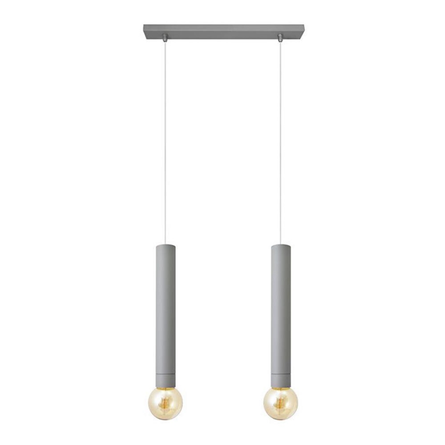 Chandelier on a string TUBA 2xE27/15W/230V grey