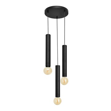 Chandelier on a string TUBA 3xE27/15W/230V black