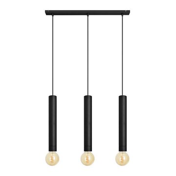 Chandelier on a string TUBA 3xE27/15W/230V black