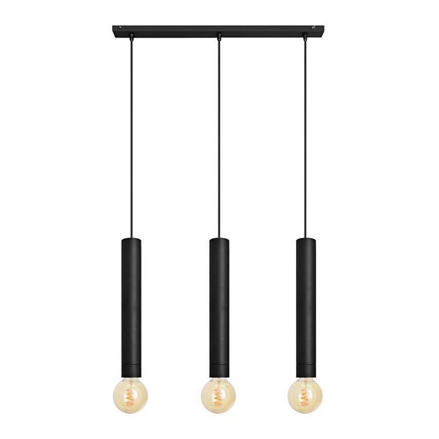 Chandelier on a string TUBA 3xE27/15W/230V black