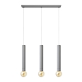 Chandelier on a string TUBA 3xE27/15W/230V grey
