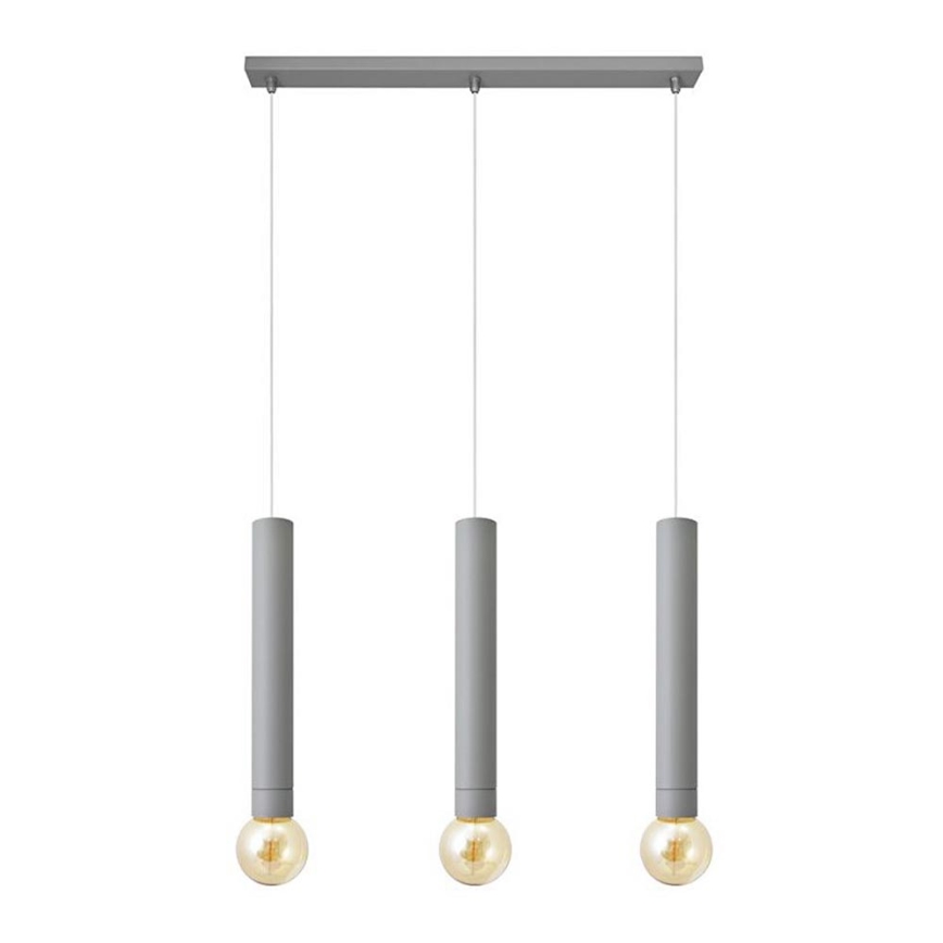 Chandelier on a string TUBA 3xE27/15W/230V grey