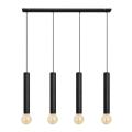 Chandelier on a string TUBA 4xE27/15W/230V black