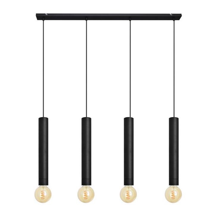 Chandelier on a string TUBA 4xE27/15W/230V black