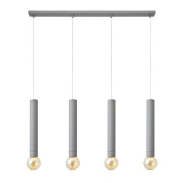 Chandelier on a string TUBA 4xE27/15W/230V grey