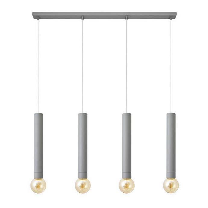 Chandelier on a string TUBA 4xE27/15W/230V grey