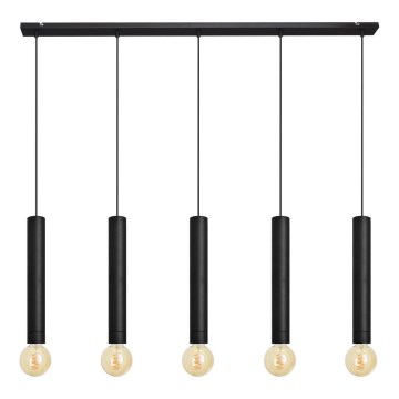 Chandelier on a string TUBA 5xE27/15W/230V black