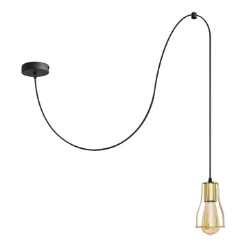 Chandelier on a string TUBE 1xE27/15W/230V black/gold