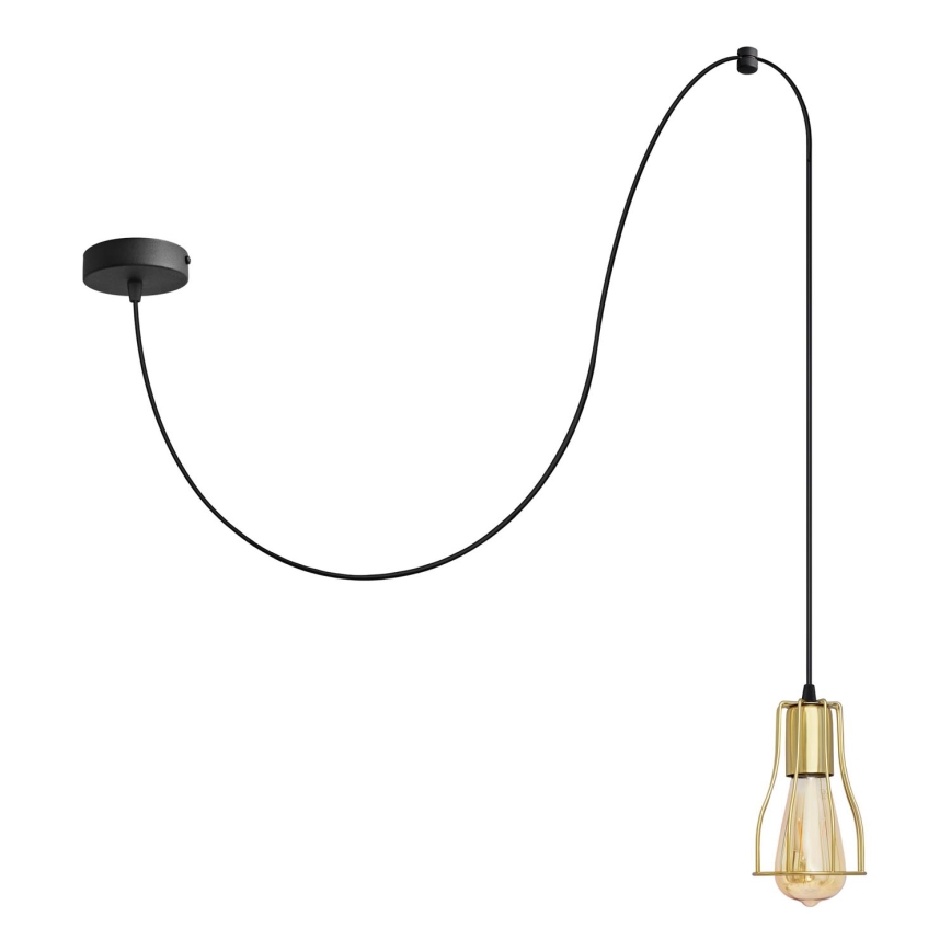 Chandelier on a string TUBE 1xE27/15W/230V black/gold