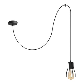Chandelier on a string TUBE 1xE27/15W/230V black