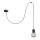 Chandelier on a string TUBE 1xE27/15W/230V black