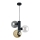 Chandelier on a string TUBE 3xE27/60W/230V black/smoky beige/clear