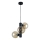 Chandelier on a string TUBE 3xE27/60W/230V black/smoky beige