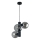 Chandelier on a string TUBE 3xE27/60W/230V black/smoky black