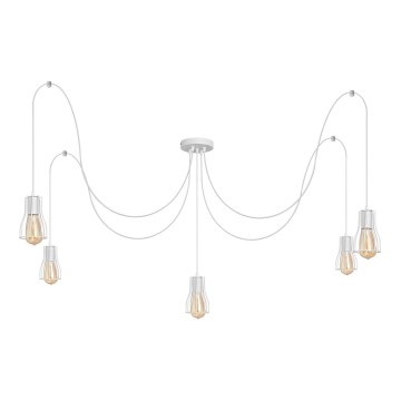 Chandelier on a string TUBE 5xE27/15W/230V spider white