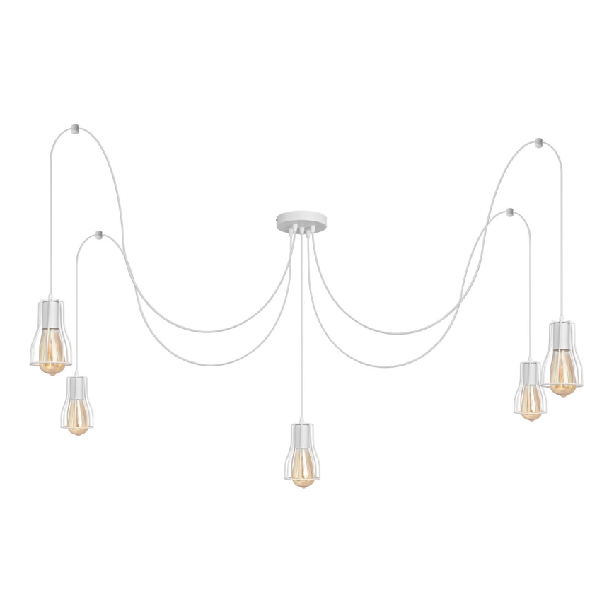 Chandelier on a string TUBE 5xE27/15W/230V spider white