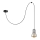Chandelier on a string TUBE LONG 1xE27/15W/230V black/shiny chrome