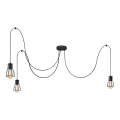 Chandelier on a string TUBE LONG 3xE27/15W/230V black