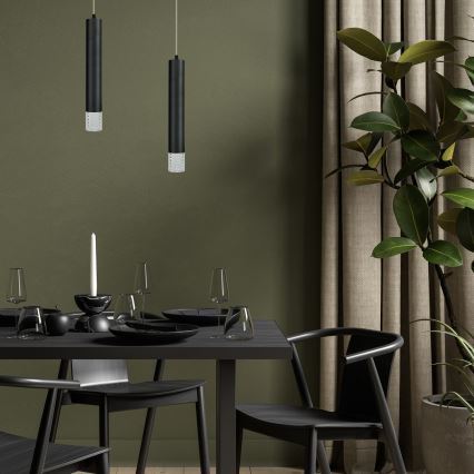 Chandelier on a string TUBI 1xGU10/8W/230V black