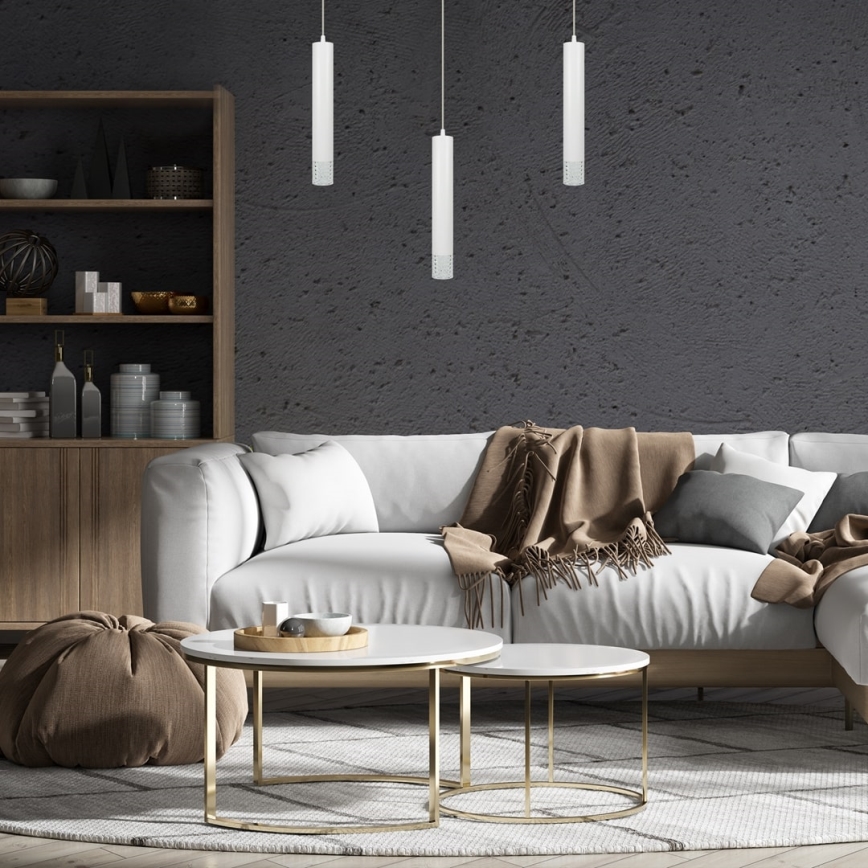Chandelier on a string TUBI 1xGU10/8W/230V white