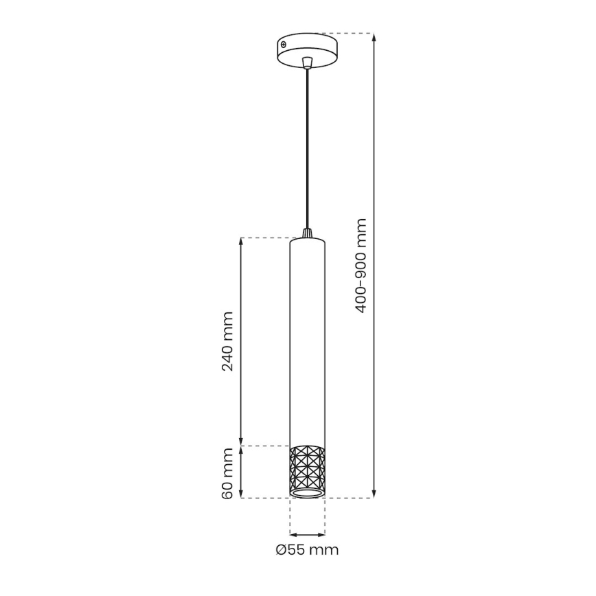 Chandelier on a string TUBI 1xGU10/8W/230V white