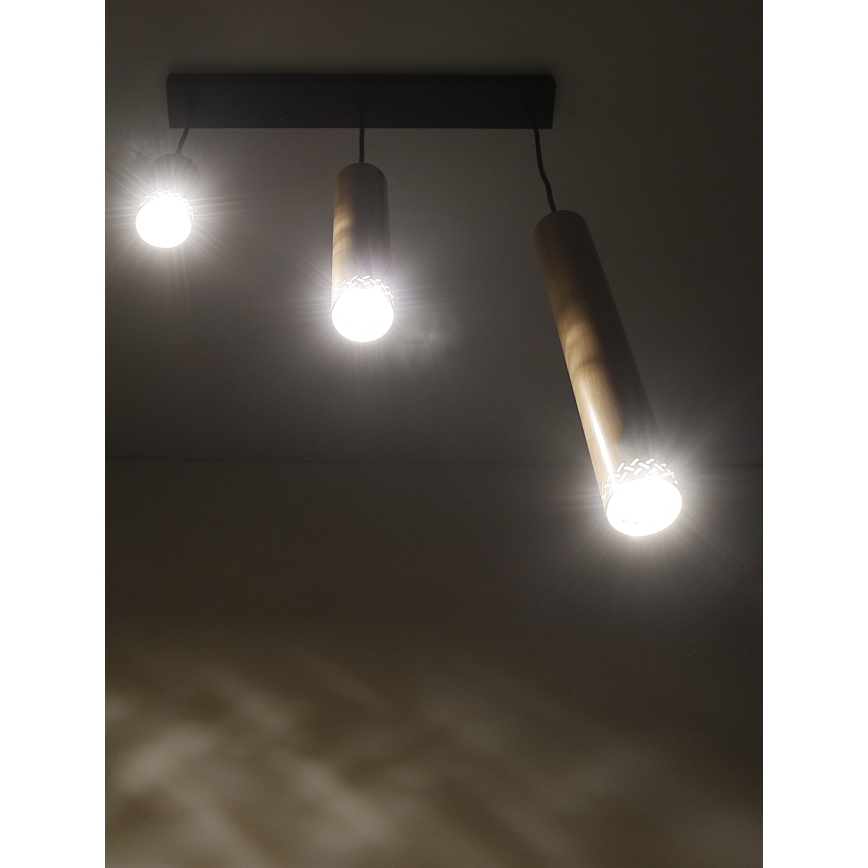 Chandelier on a string TUBO 3xGU10/25W/230V wood