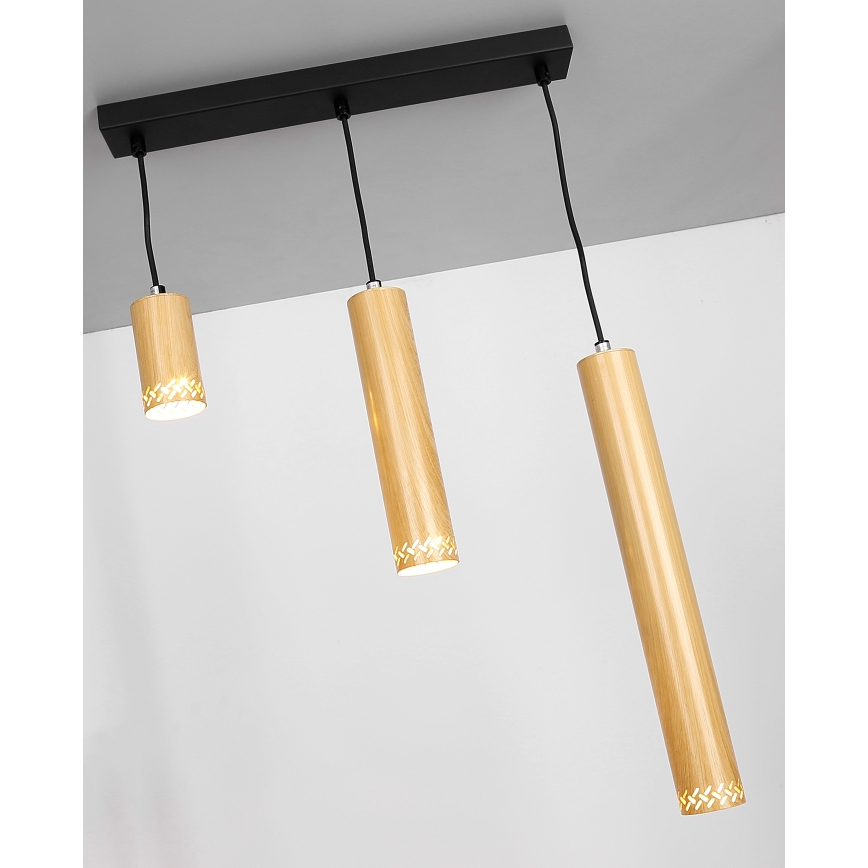 Chandelier on a string TUBO 3xGU10/25W/230V wood