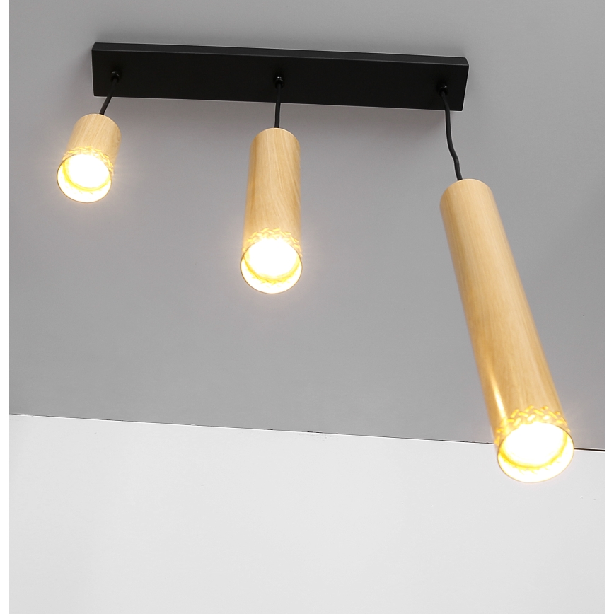 Chandelier on a string TUBO 3xGU10/25W/230V wood