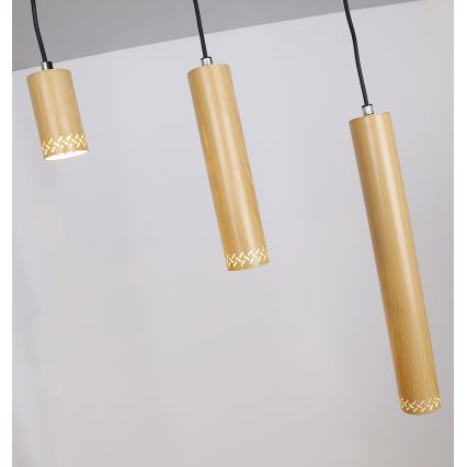 Chandelier on a string TUBO 3xGU10/25W/230V wood