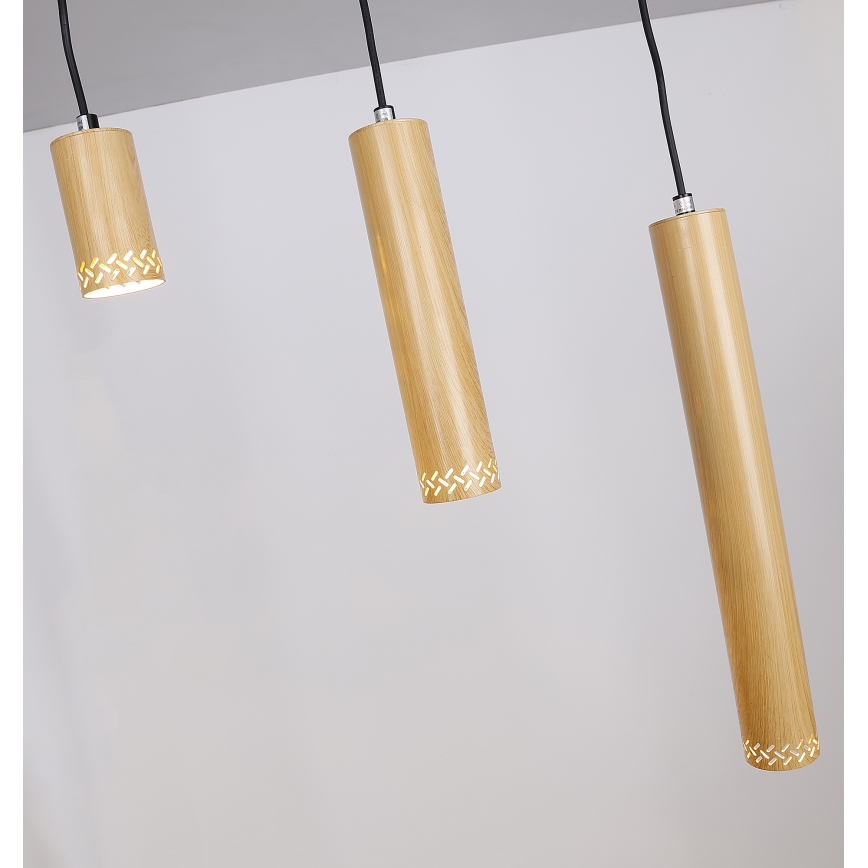 Chandelier on a string TUBO 3xGU10/25W/230V wood