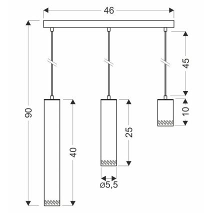 Chandelier on a string TUBO 3xGU10/25W/230V wood