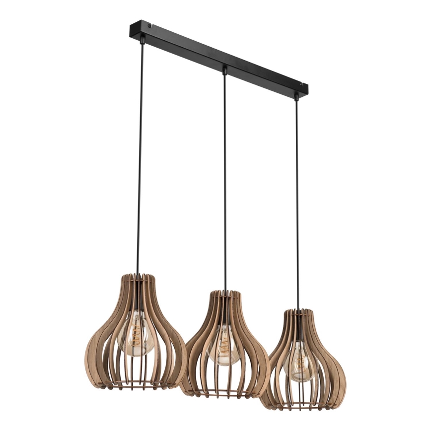 Chandelier on a string TUCCI 3xE27/15W/230V oak/black