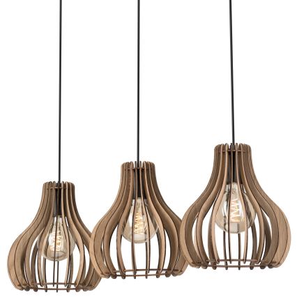 Chandelier on a string TUCCI 3xE27/15W/230V oak/black