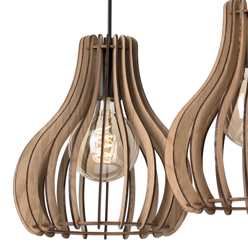 Chandelier on a string TUCCI 3xE27/15W/230V oak/black