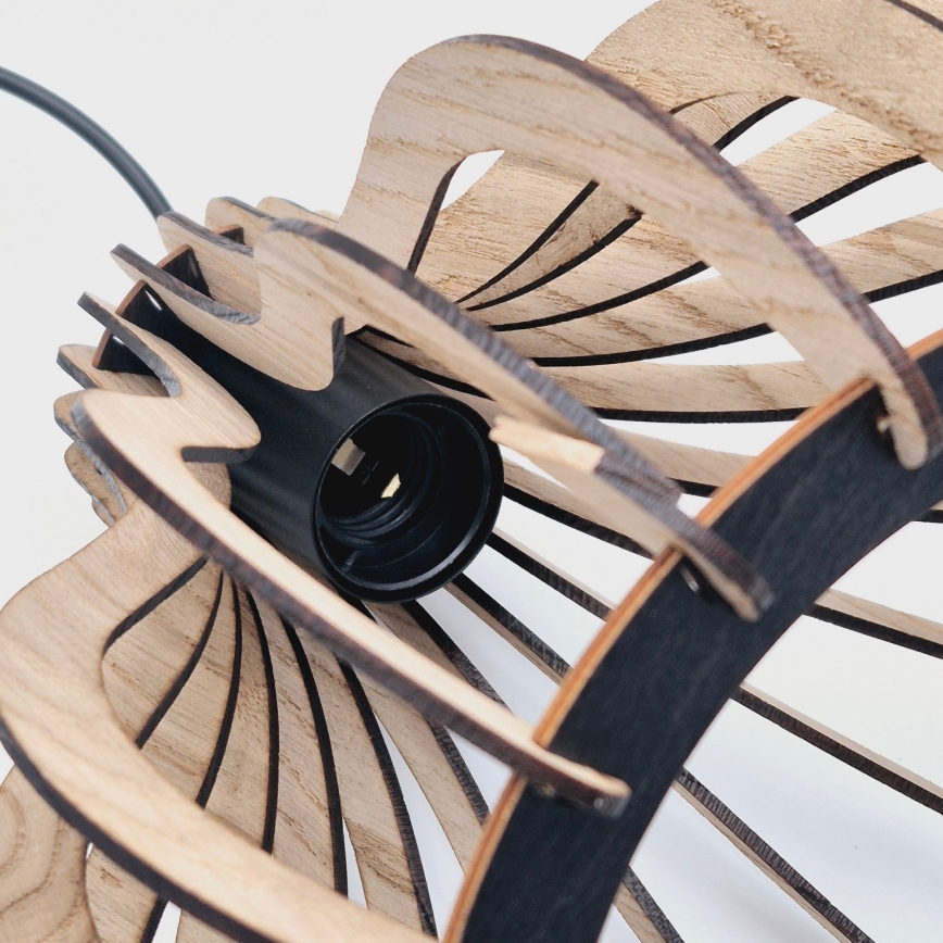 Chandelier on a string TUCCI 3xE27/15W/230V oak/black