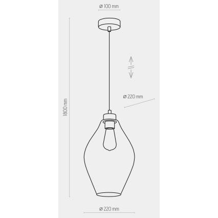 Chandelier on a string TULON 1xE27/60W/230V