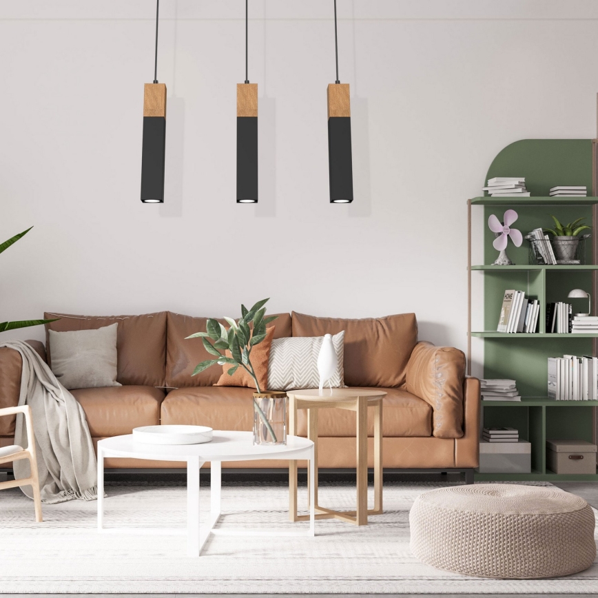 Chandelier on a string TULUM 3xGU10/60W/230V black