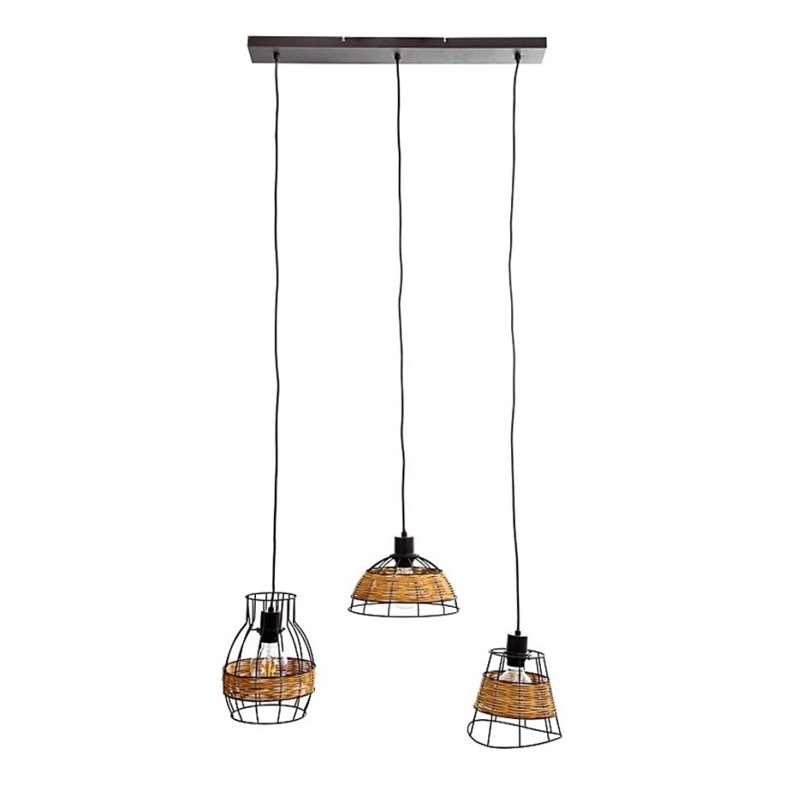 Chandelier on a string TUNIS 4xE27/40W/230V black/brown