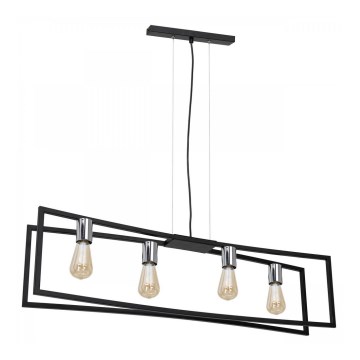 Chandelier on a string TUNJA 4xE27/60W/230V black/shiny chrome