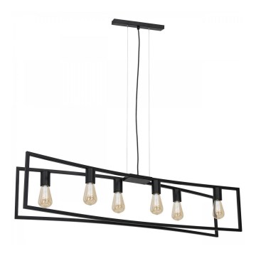 Chandelier on a string TUNJA 6xE27/60W/230V black