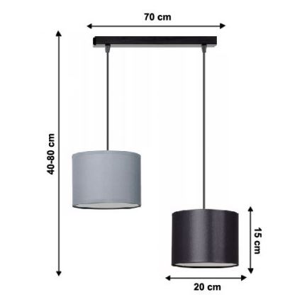 Chandelier on a string TUZ 2xE27/60W/230V